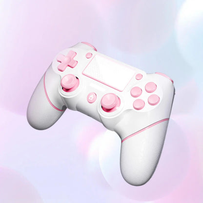 STARONE PS4 Wireless Controller, Custom Design V2 PS4 Gamepad Joystick with Anti-Slip Grip on Both Sides and 3.5Mm Audio Jack Button Cable Bluetooth, Pink Gamepad