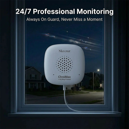 Nkccnur Window Security Camera 3MP 2K, Indoor Wifi Cameras 2.4Ghz/5Ghz with Colorvue AI Color Night Vision, Motion & Person Detection with Auto-Focus , Easy Installation, 24/7 Recording Works with Alexa & Google Home