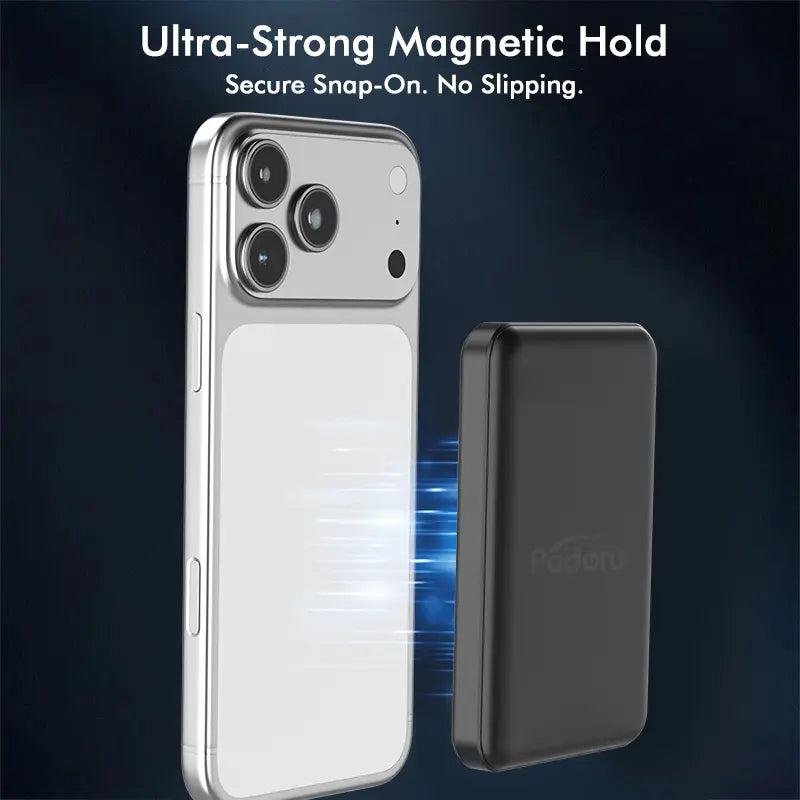 Podoru 10000Mah Compact Magnetic Magsafe Power Bank, 15W Wireless Charger with LED Display, 20W PD USB-C Fast Charging Battery Pack for Iphone 17/16/15/14/13/12 Series, Smartphone & Earbuds Silicone Accessories Compatible