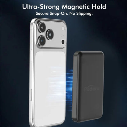 Podoru 10000Mah Compact Magnetic Magsafe Power Bank, 15W Wireless Charger with LED Display, 20W PD USB-C Fast Charging Battery Pack for Iphone 17/16/15/14/13/12 Series, Smartphone & Earbuds Silicone Accessories Compatible