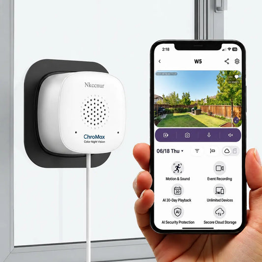 Nkccnur Window Security Camera 3MP 2K, Indoor Wifi Cameras 2.4Ghz/5Ghz with Colorvue AI Color Night Vision, Motion & Person Detection with Auto-Focus , Easy Installation, 24/7 Recording Works with Alexa & Google Home