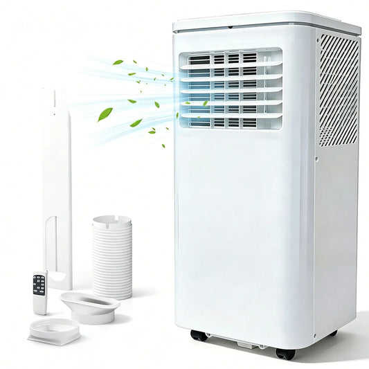 Garvee 14K/10K/8K BTU Fast & Quiet Cooling Portable Air Conditioner, 4‑In‑1 AC Unit with Dehumidifier & Fan, LED/LCD Display, Remote Control, 24H Timer, 4‑Way Swing, 360° Wheels & Window Kit for Bedroom Office Home