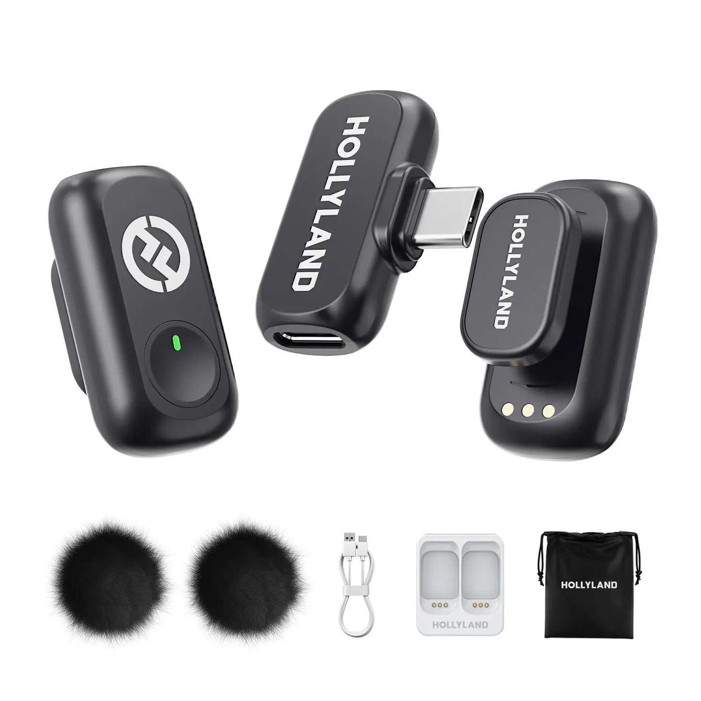 Deals for You Days！Hollyland Wireless Microphone LARK A1 USB-C for Iphone & Android 45Khz/24Bit, Magnetic Mini Mic for Podcast, Vlogging