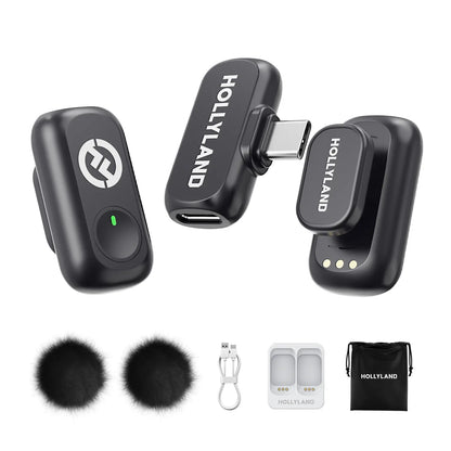 Deals for You Days！Hollyland Wireless Microphone LARK A1 USB-C for Iphone & Android 45Khz/24Bit, Magnetic Mini Mic for Podcast, Vlogging