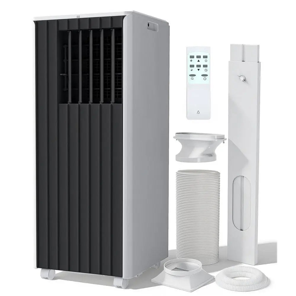 Garvee 14K/10K/8K BTU Fast & Quiet Cooling Portable Air Conditioner, 4‑In‑1 AC Unit with Dehumidifier & Fan, LED/LCD Display, Remote Control, 24H Timer, 4‑Way Swing, 360° Wheels & Window Kit for Bedroom Office Home